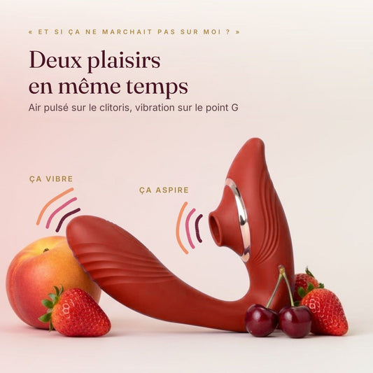 LILA Pulse rouge : air pulsé sur le clitoris et vibration sur le point G, deux plaisirs en même temps
