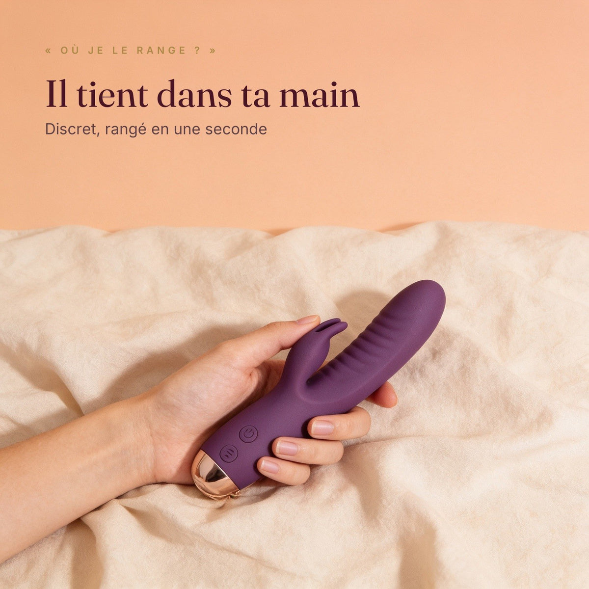 LILA Wave violet tenu dans une main : discret, rangé en une seconde