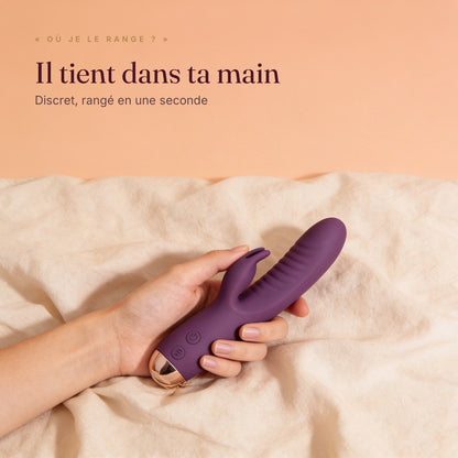 LILA Wave violet tenu dans une main : discret, rangé en une seconde